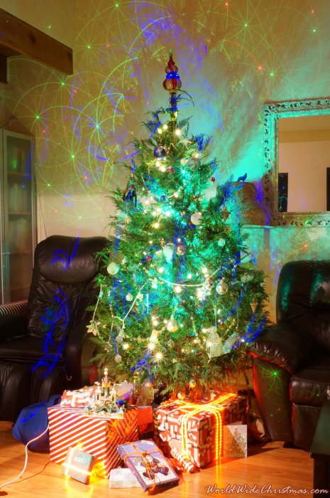 Lazers, LED, and traditional Christmas tree (Santa Cruz, CA)